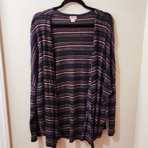 Mossimo (Target) - Striped Slouchy Cardigan - Blue/Pink - XXL